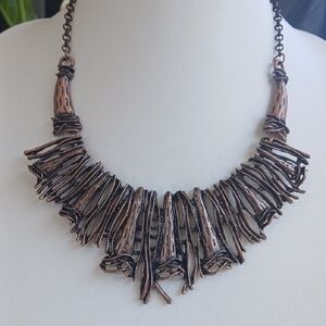 Paparazzi Brass Statement Necklace with Dramatic Bib Design